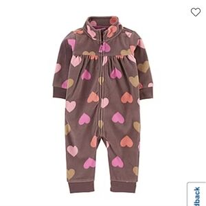 Carter's Fleece Long Sleeve Jumpsuit Size 12 months